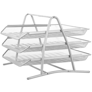 Лоток металлический для бумаг Steel, 3-уровневый, серебряный