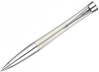 Ручка шариковая Parker Urban Premium BP Pearl Metal Chiselled, стержень Mblu 1