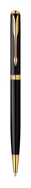 Ручка шариковая Parker Sonnet Slim K430, цвет LaqBlack GT, стержень Mblack