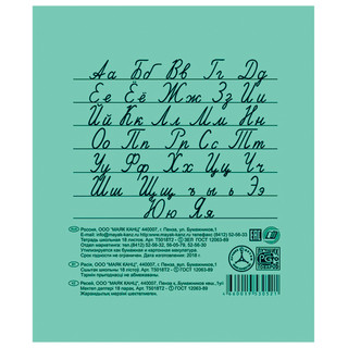 Тетрадь Маяк 'Зелёная Обложка', A5, 18 л, линейка с полями 2