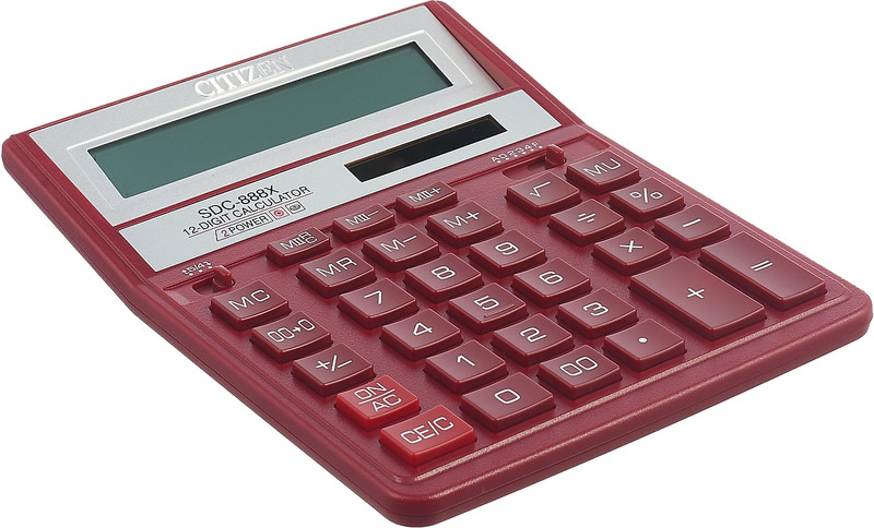 Настольный калькулятор Citizen SDC-888XRD, бордовый