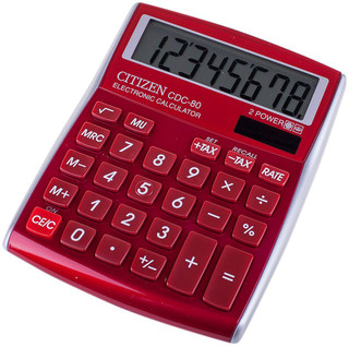 Настольный калькулятор Citizen CDC-80RD, цвет красный