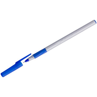 Ручка шариковая с резиновым упором "Stic Exact", 0,7 мм, синяя BIC, цвет белый