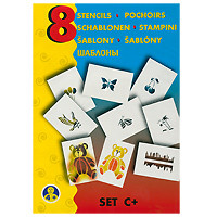 Набор трафаретов 'Мотивы природы' для воздушных фломастеров, 8 шт