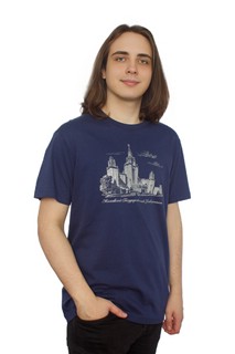 Футболка с видом главного здания МГУ имени М.В. Ломоносова