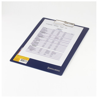 Доска-планшет BRAUBERG Contract сверхпрочная с прижимом А4, пластик, синяя 3