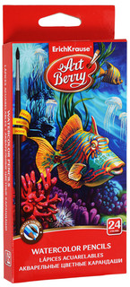 Акварельные карандаши ArtBerry, шестигранные, с кисточкой, 24 цвета 1