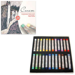 Пастель сухая художественная 'Сонет', 24 цвета, круглое сечение, Невская Палитра 2