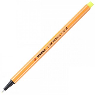 Ручка капиллярная 0.4 мм флюор.желтая 88/024 Stabilo Point