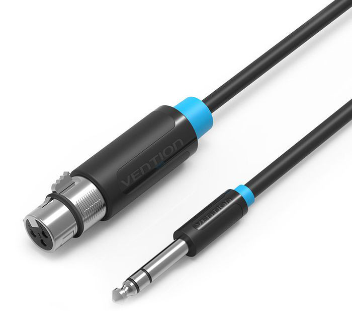 Кабель Vention аудио Jack 6.5 M/XLR F - 8м BBEBK