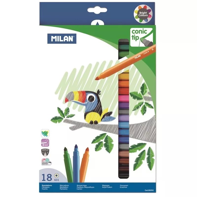 Фломастеры 'Cone-tipped', 18 цветов 