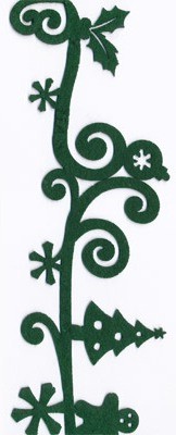 Лента из фетра новогодняя, цвет зелёный, артикул JFC-01 T019