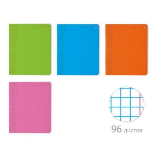 Тетрадь 'Простые цвета', A5, 96 л, клетка, в ассортименте. Це...