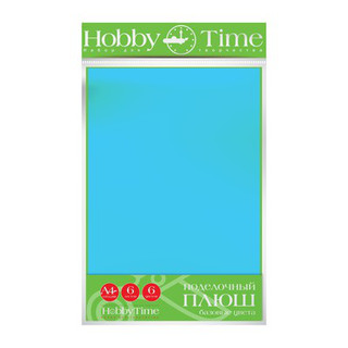 Бумага для творчества 'Поделочный плюш. Базовые цвета', А4, 6 листов, 6 цветов Hobby Time, цвет мультиколор