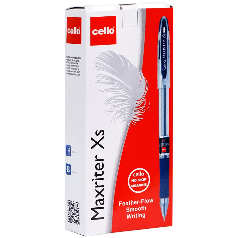 Ручка шариковая Cello Maxriter XS 0.7 мм, грип, синий - купить ручку по ...