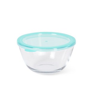 Миска с пластиковой крышкой 15x8см / 0,8л (стекло), Fissman 6520 1
