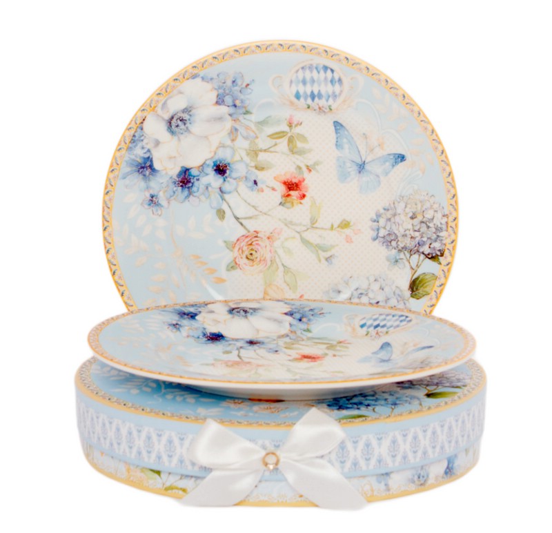 Блюдца десертные 'Цветы' 2 шт в подарочной коробке, фарфор