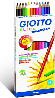 Набор цветных полимерных карандашей Giotto 'Elios Triangular', 12 цветов