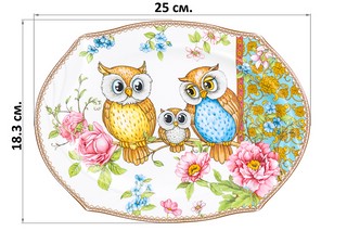 Блюдо 25*18,3*2 см 'Совушки' 2