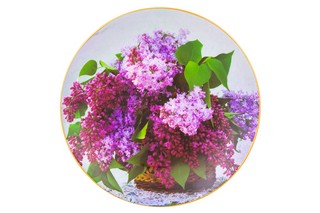 Тарелка декоративная 'Сирень' d 20 см, круг + крючок + подставка 1