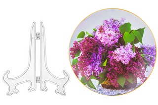 Тарелка декоративная 'Сирень' d 20 см, круг + крючок + подставка 4