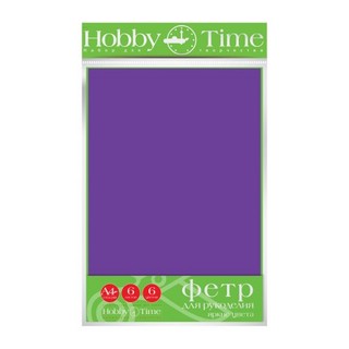 Набор фетра для рукоделия Альт А4, 6 листов, 6 цветов