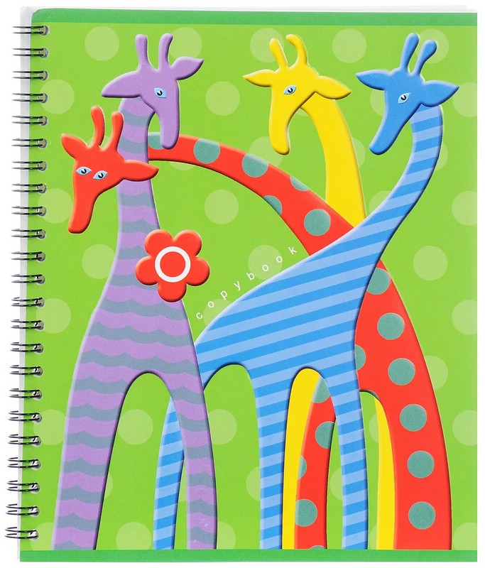 Тетрадь А5, 60 листов, в клетку 'Жирафы', на спирали