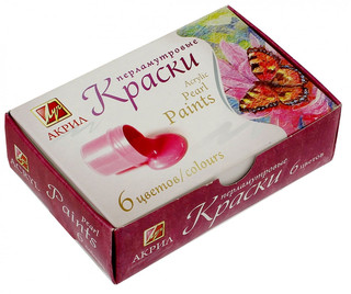 Краски акриловые перламутровые, 6 цветов по 15 мл 2