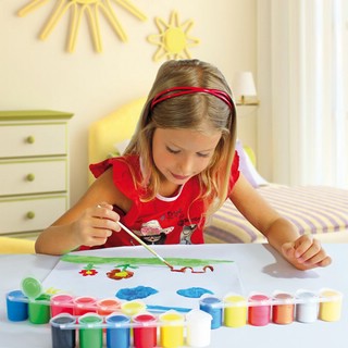 Набор красок гуашь 18 цветов классические, неон, металлик 4