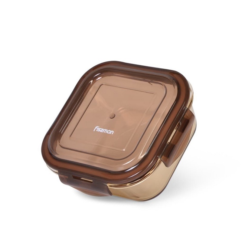 Контейнер стеклянный с пластиковой крышкой 15x15x6см / 800мл, Fissman 6523