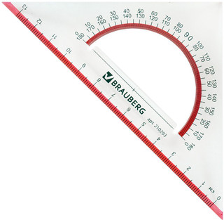 Треугольник пластиковый Brauberg Сrystal 45 градусов 13 см, цвет прозрачный 2