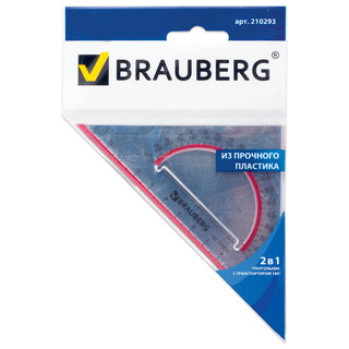 Треугольник пластиковый Brauberg Сrystal 45 градусов 13 см, ц...