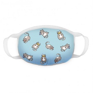 Маска трикотажная многоразовая двухслойная, 'Котики на карантине' 1