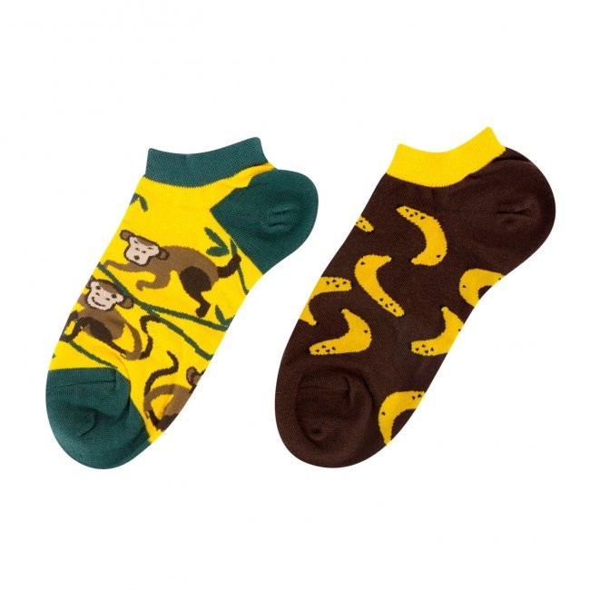 Носки короткие 'Бананы и обезьяны', размер 37-43