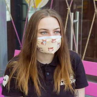 Маска трикотажная многоразовая двухслойная, 'Корги' 5