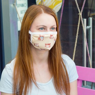 Маска трикотажная многоразовая двухслойная, 'Корги' 6