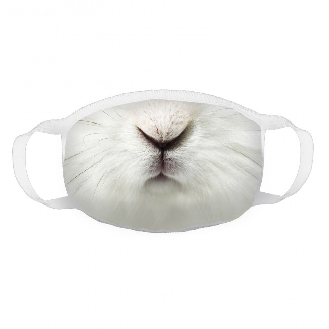 Маска трикотажная многоразовая двухслойная, 'Белый кролик'