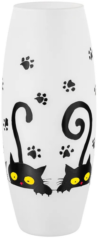 Ваза-бочонок 'Озорные котята' 11х11х26 см, стекло