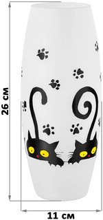 Ваза-бочонок 'Озорные котята' 11х11х26 см, стекло 2