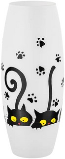 Ваза-бочонок 'Озорные котята' 11х11х26 см, стекло 4