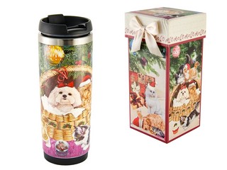 Термокружка 'Котики-собачки' из нержавеющей стали