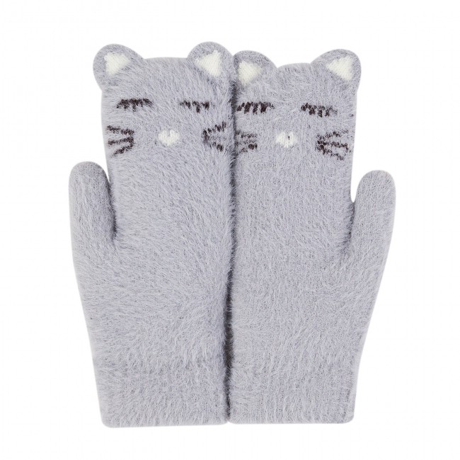 Варежки 'Котики' (серые)