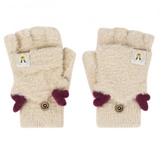 Варежки с рожками (бежевые) 1