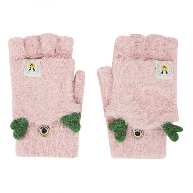 Варежки с рожками (розовые)