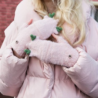 Варежки с рожками (розовые) 3