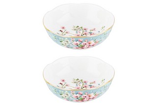 Розетка для варенья, 2 предмета 'Яблоневый цвет на голубом' 1