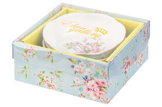 Розетка для варенья, 2 предмета 'Яблоневый цвет на голубом' 9