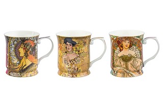 Набор 3 кружек 400 мл 12,5*9*10 см 'Золотая Адель' + 'Зодиак'...