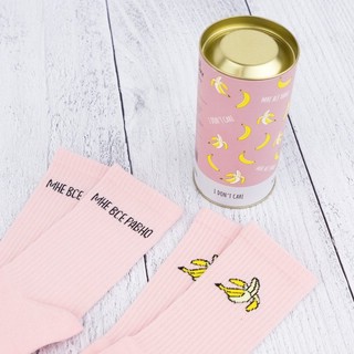 Носки в тубусе (2 пары) 'Банановые' (розовый), разм.35-39 8