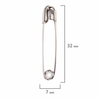 Булавки английские BRAUBERG, никелированные, 50 шт. 5